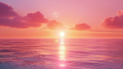 Beautiful sunset over the ocean, perfect for travel websites or nature blogs - obrazy, fototapety, plakaty