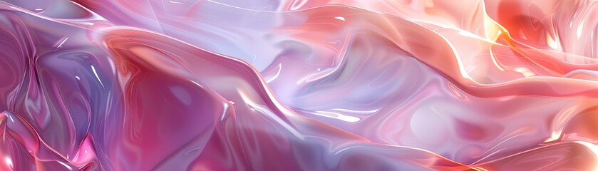 Fototapeta premium Abstract Silken Waves in Pink and Blue Hues