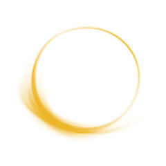 Yellow spark circle light effect with magic glow. Abstract round glitter sparkle yellow. Shiny luxury circular dust particle design set with starlight trail. PNG.