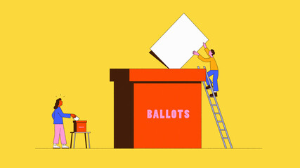 Different sizes of ballots for man and woman 