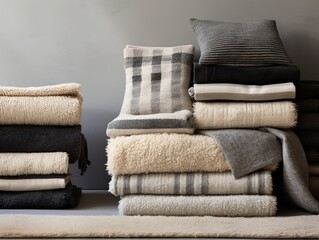Textured rugs and throws for added comfort and style