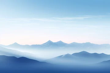 Photo sur Aluminium Matin avec brouillard a blue mountains with fog