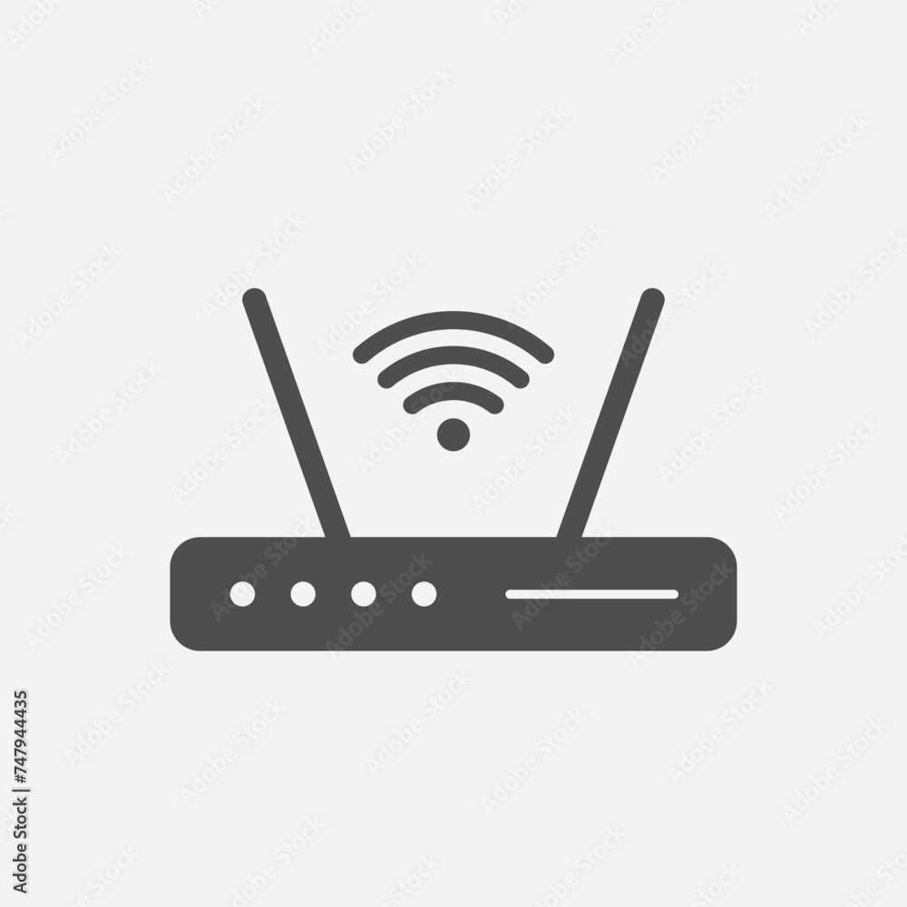 Poster wifi router icon or sign for remote internet access. wifi icon vector, wireless internet sign isolat