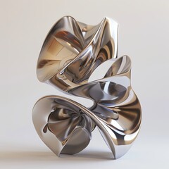 Metallic Fluid Abstract Sculpture Design