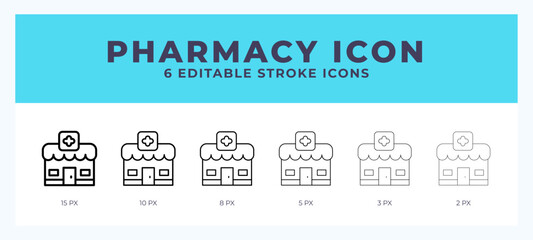 Pharmacy line icon vector illustration in trendy style.