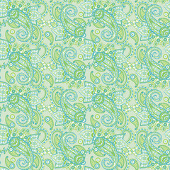 Paisley seamless floral pattern. Damask vintage background - 747945046