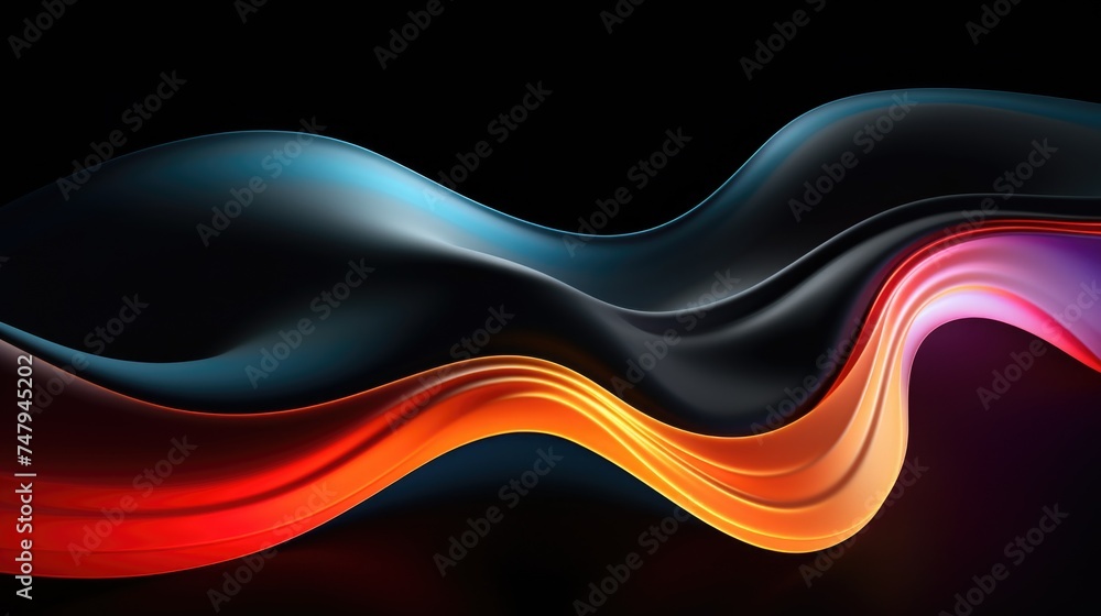Aufkleber Abstract multicolored wave on dark backdrop, suitable for design projects