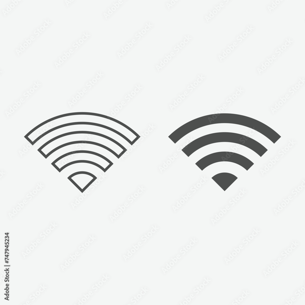 Poster wireless and wifi icon for remote internet access. wifi icon vector, wireless internet sign isolated