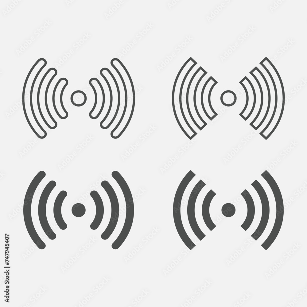 Poster wireless and wifi icon for remote internet access. wifi icon vector, wireless internet sign isolated