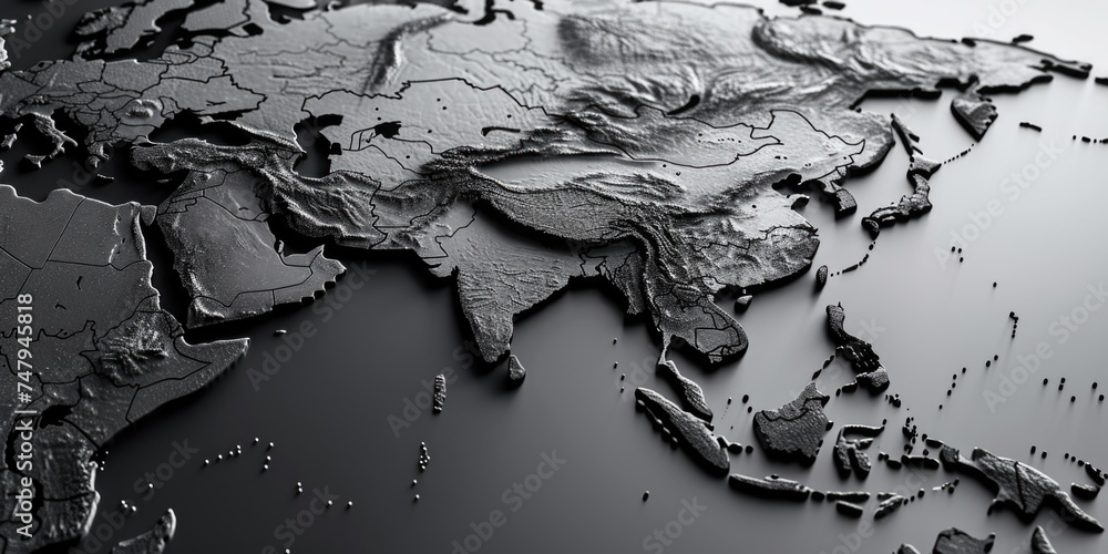 Poster detailed world map suitable for various projects