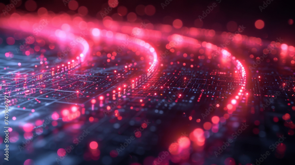 Poster a sleek neonlit display showcases a seamless network of digital currency transactions each one repre