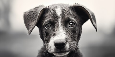 Adorable black and white puppy, perfect for pet lovers