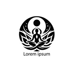 a yoga logo, on whit background