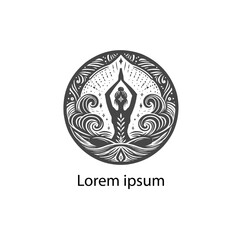 a yoga logo, on whit background