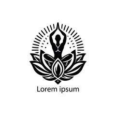 a yoga logo, on whit background