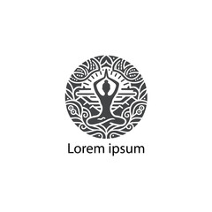 a yoga logo, on whit background