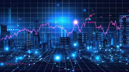 financial, finance, investment, chart, graph, invest, interface, indicator, rising, stock. drawing line to calculation indicator chart and graph is tools of investment. financial finance stock.