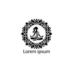 a yoga logo, on whit background