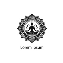a yoga logo, on whit background