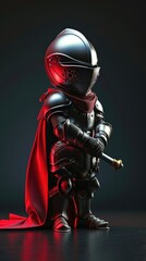 Naklejka premium Cartoon digital avatar of a knight puppeteer