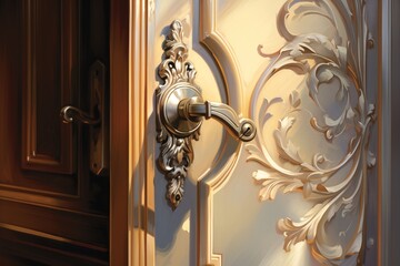 a close up of a door handle