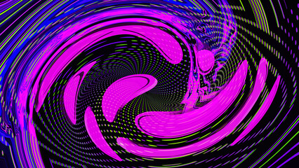 Swirl pink violet, black neon textured background. Abstract liquid purple wave. Art trippy luxury digital screen. Banner. Template. Virtual card. Metaverse. Line. Dots. Future cyberspace. Climate tech