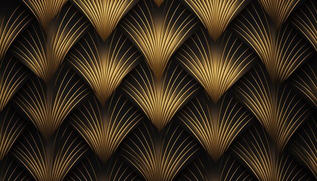 Luxury golden wallpaper. Art Deco Pattern,
