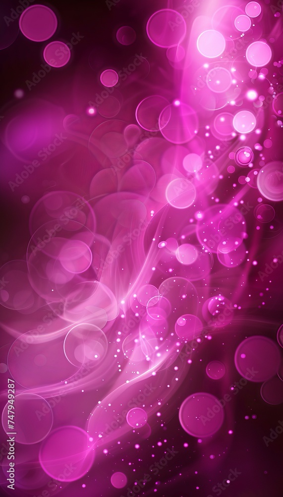 Poster dark abstract background featuring mesmerizing futuristic magic waves and bokeh effects