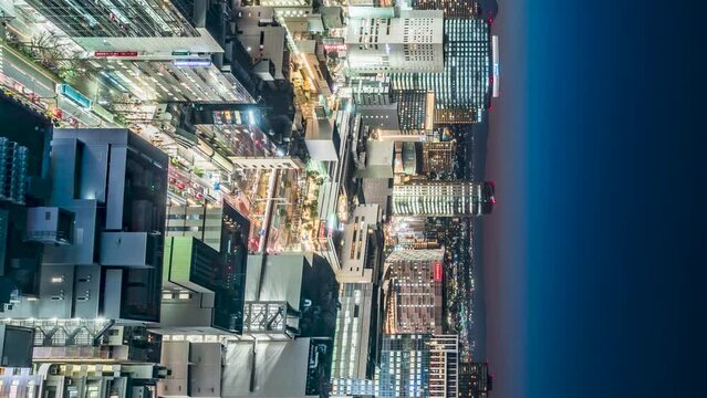 【神奈川県】（縦動画）川崎の都市夜景　夕暮れ時～夜景へ　タイムラプス　パンレフト　
Kawasaki city night view. Transition from dusk to night view - Kanagawa, Japan - vertical timelapse video - pan left