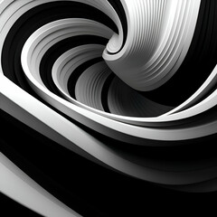 3d render of abstract background with black and white curvy lines