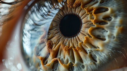 Intense close-up of an iriss intricate patterns DSLR quality