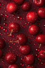red cherries background