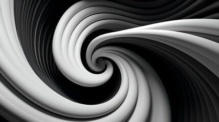 3d rendering of abstract wavy background in black and white colors