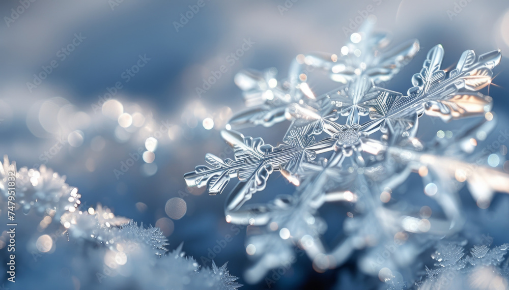 Aufkleber texture of a frosty snowflake with a metallic sheen and frosted edges.