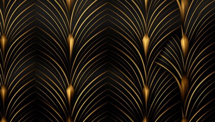 Luxury golden wallpaper. Art Deco Pattern,