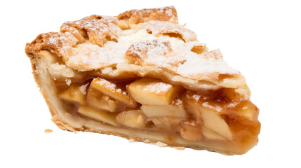 Homemade Apple Pie, Delicious Dessert for Thanksgiving and Christmas Celebration, Traditional Baked Pastry on transparent background, Tempting Holiday Treat
