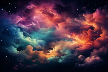 Rolgordijnen Colorful space galaxy cloud. Stary night cosmos. Universe science astronomy. Supernova background wallpaper © anwel