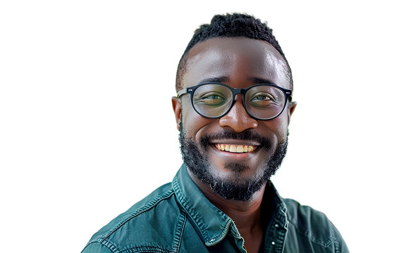 Portrait of african man on white