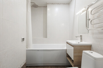 Fototapeta na wymiar modern bathroom room with toilet and washing machine
