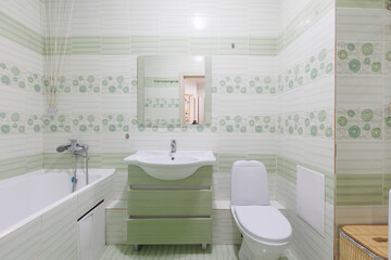 modern bathroom room with toilet and washing machine