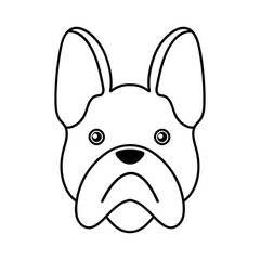 cute hand drawn dog face Outline