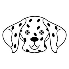 cute hand drawn dog face Outline