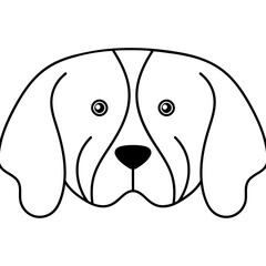 cute hand drawn dog face Outline