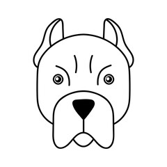 cute hand drawn dog face Outline