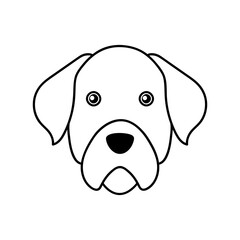 cute hand drawn dog face Outline