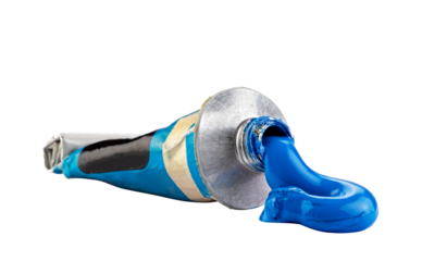 A tube with blue oil paint