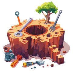 Maintenance hole illustration vector
