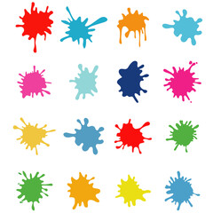 set of Colorful blots splashes, Colorful ink spots set, Paint splashes of various colors vector illustration
