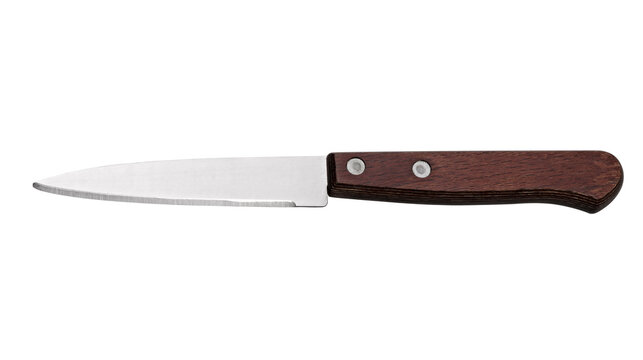 Old kitchen knife on a white background