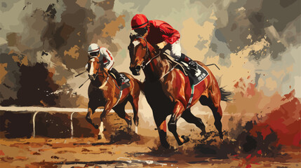 A Horse Jockey in a Race - obrazy, fototapety, plakaty